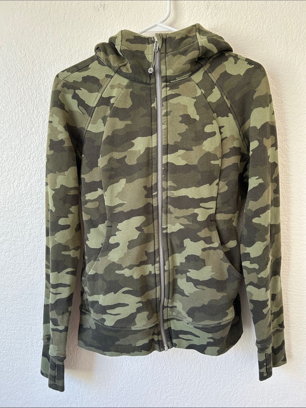 lululemon athletica Olive Green Camo Full-Zip Hoodie
